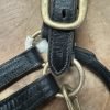 PONY black leather head collar with brass metal work - Image 2