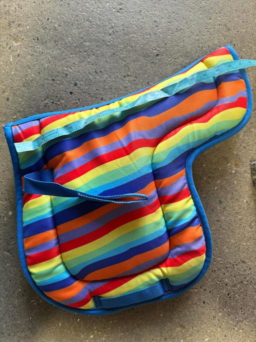 Thick rainbow saddle pad, suit pony saddle (max 15”) or cub saddle