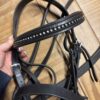 Cob dark brown bridle, full size reins with hanging cheek 4.5” snaffle - Image 6